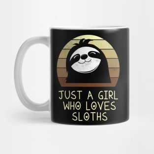 Sloth Girl Retro Mug